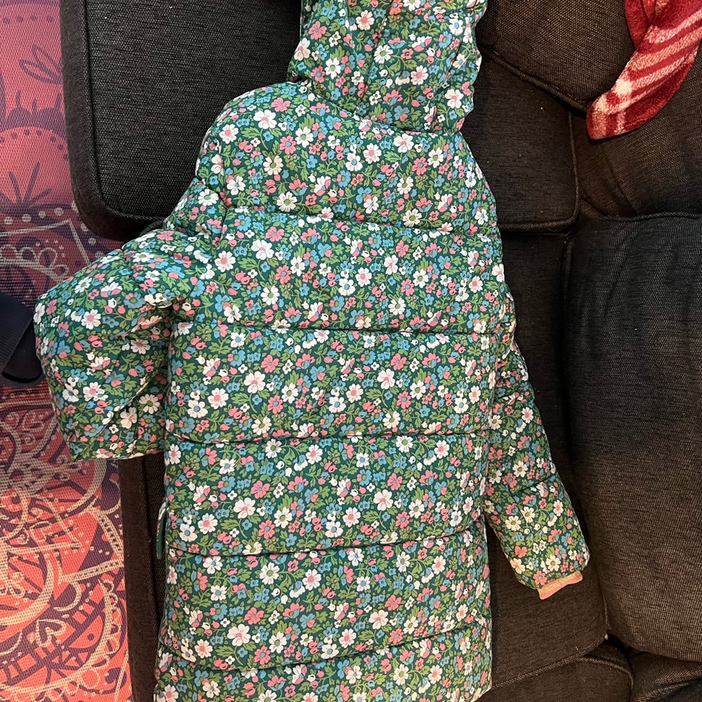 Boden Green Floral Hooded Jacket